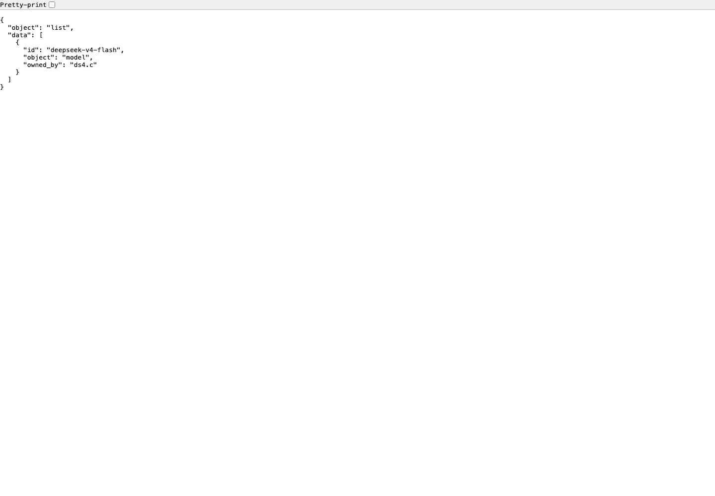 Models API JSON